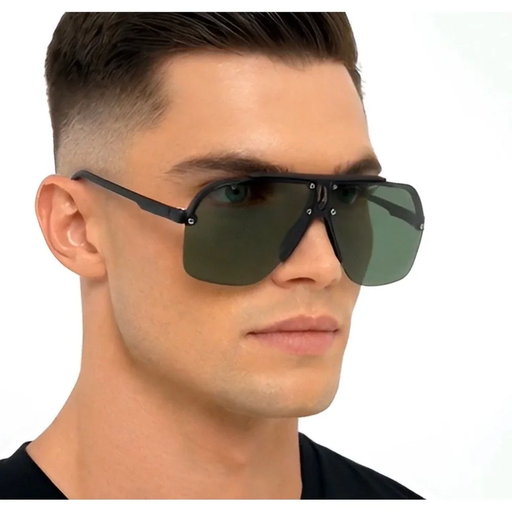 Sunglasses Men Designer Fashion Square Model Dark Green Lens UV Protection Gafas